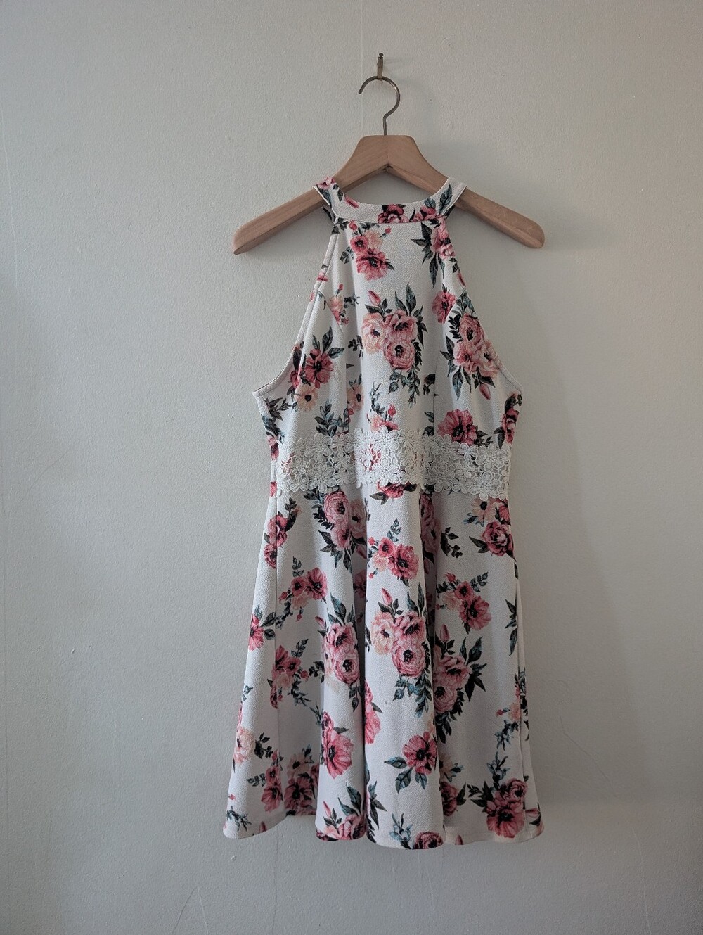 Floral Mini Halter Dress Size XL